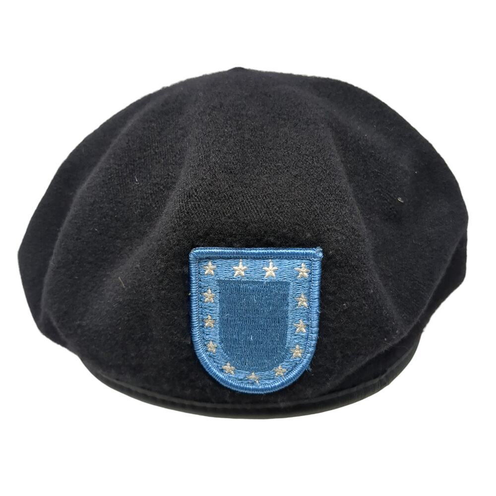 U.S. Army Beret Cadet Army Cap Black 7 1/8 Embroidered Defense Logistics Agency